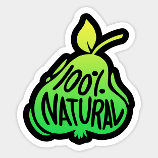 100 Percent Natural Organic Fruits Pear Apple Sticker